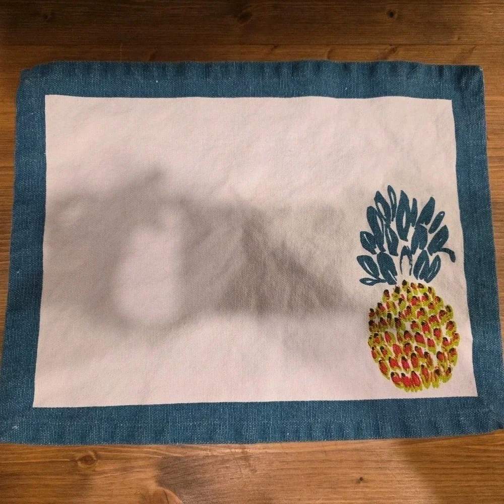 Set Of‎ 4 Pineapple Kitchen Placemats Turquoise 16x13